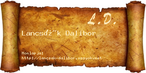 Lancsák Dalibor névjegykártya